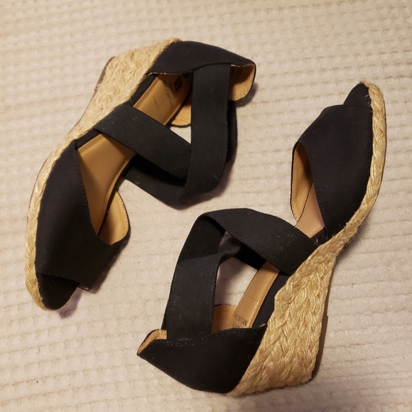 White Mountain Shoes - NEW! WOMEN'S WHITE MOUNTAIN PEEP TOE ESPADRILLES WEDGE STRAPPY SANDALS SIZE 8